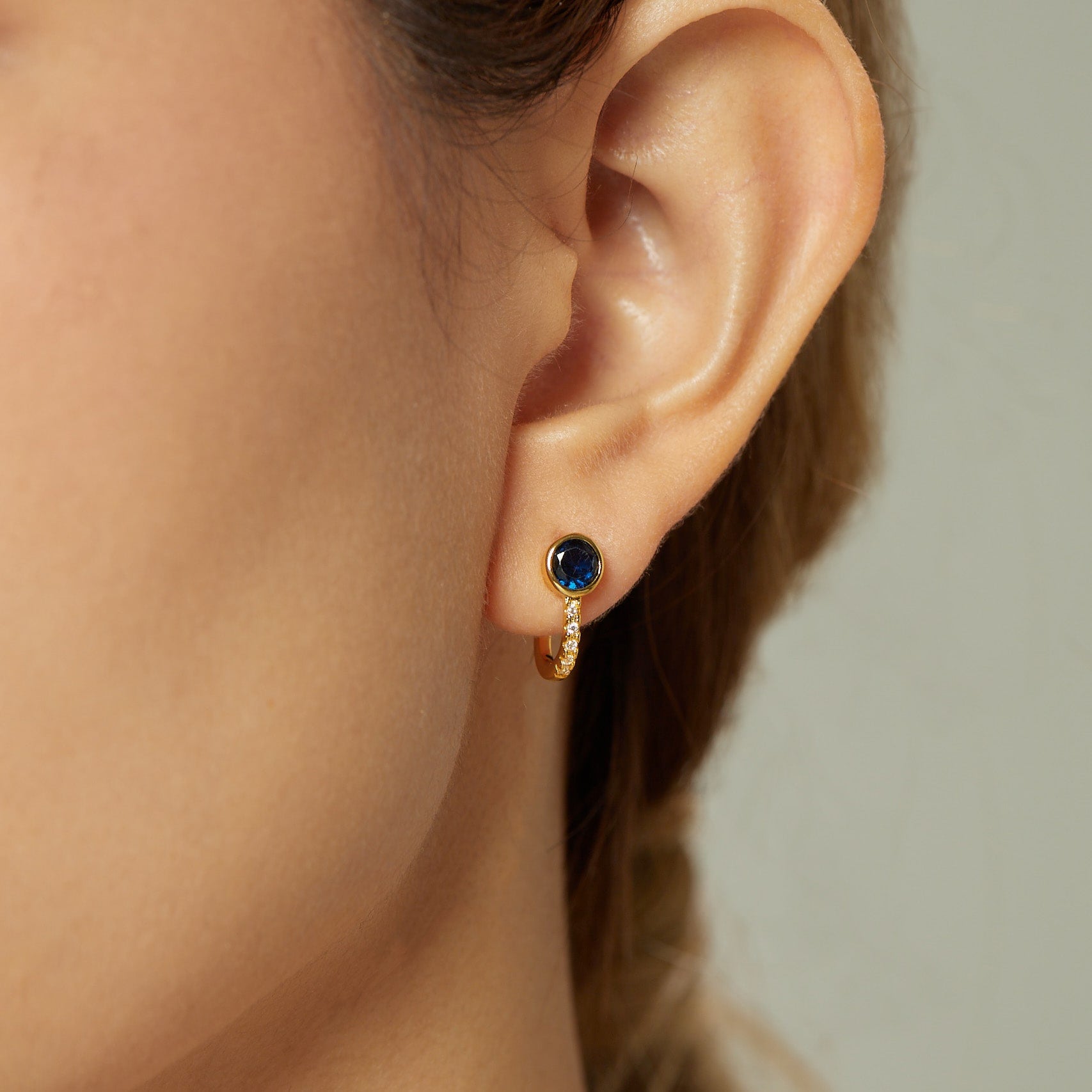 Blue Gem Twist Earrings