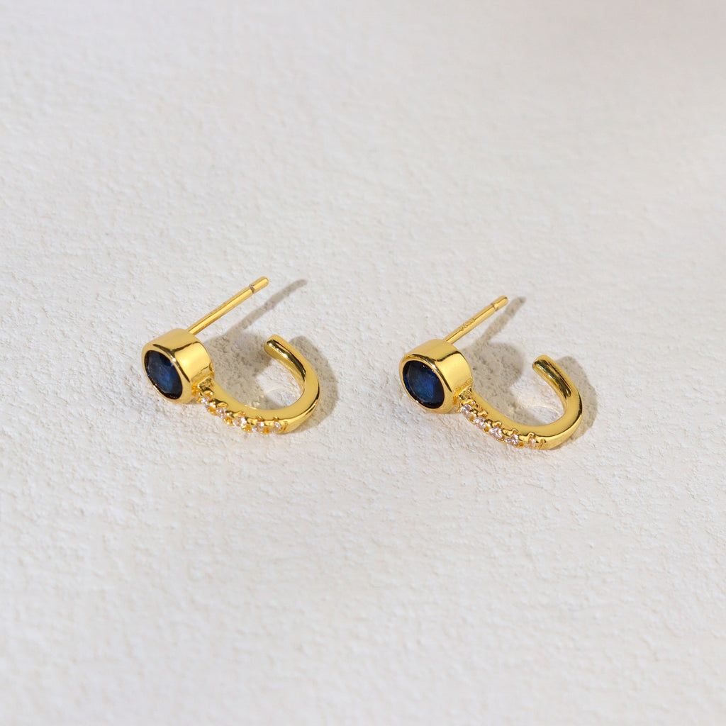 Blue Gem Twist Earrings