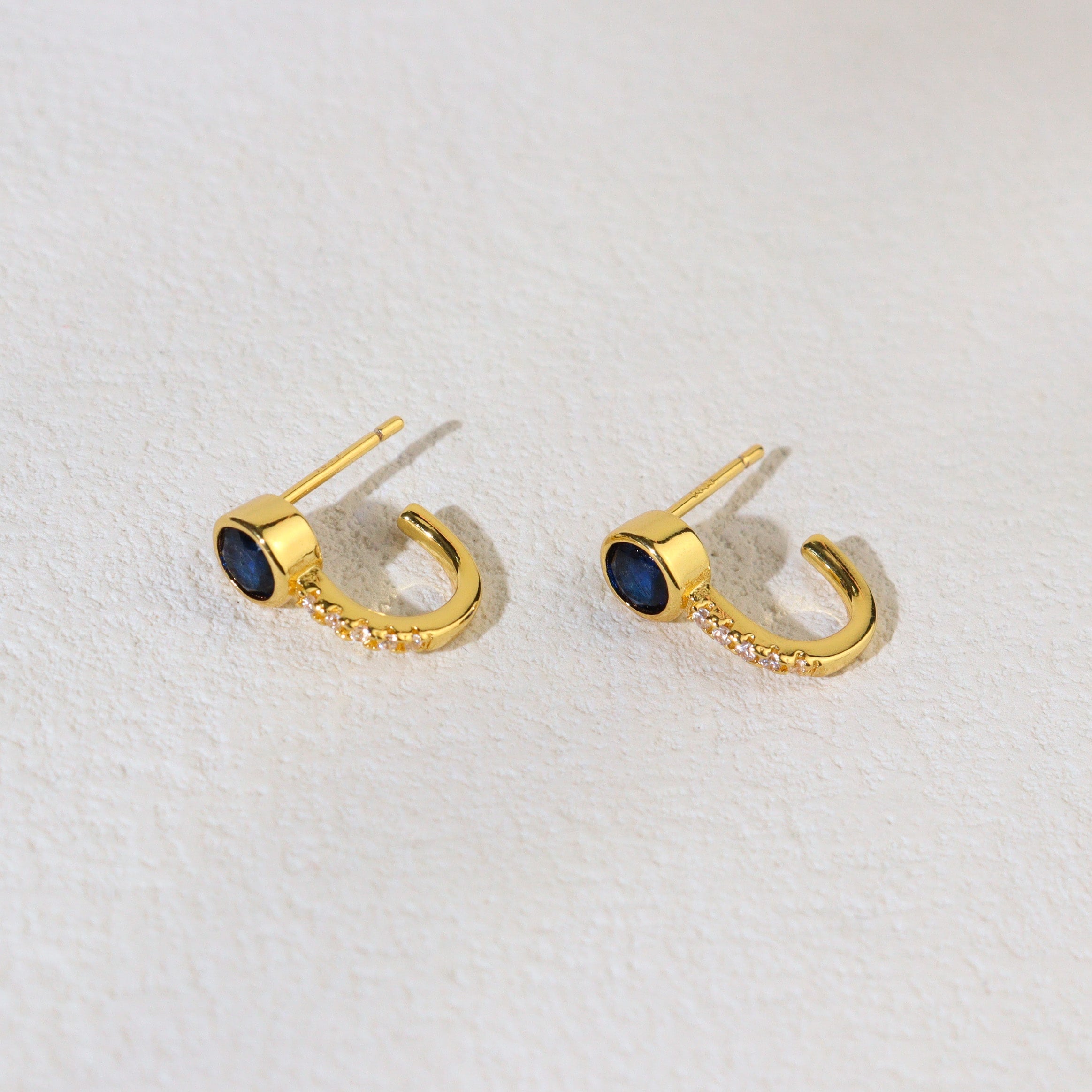 Blue Gem Twist Earrings