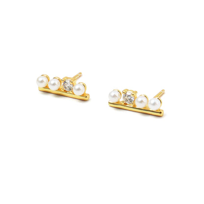 Pearl Bunch Gold Earrings