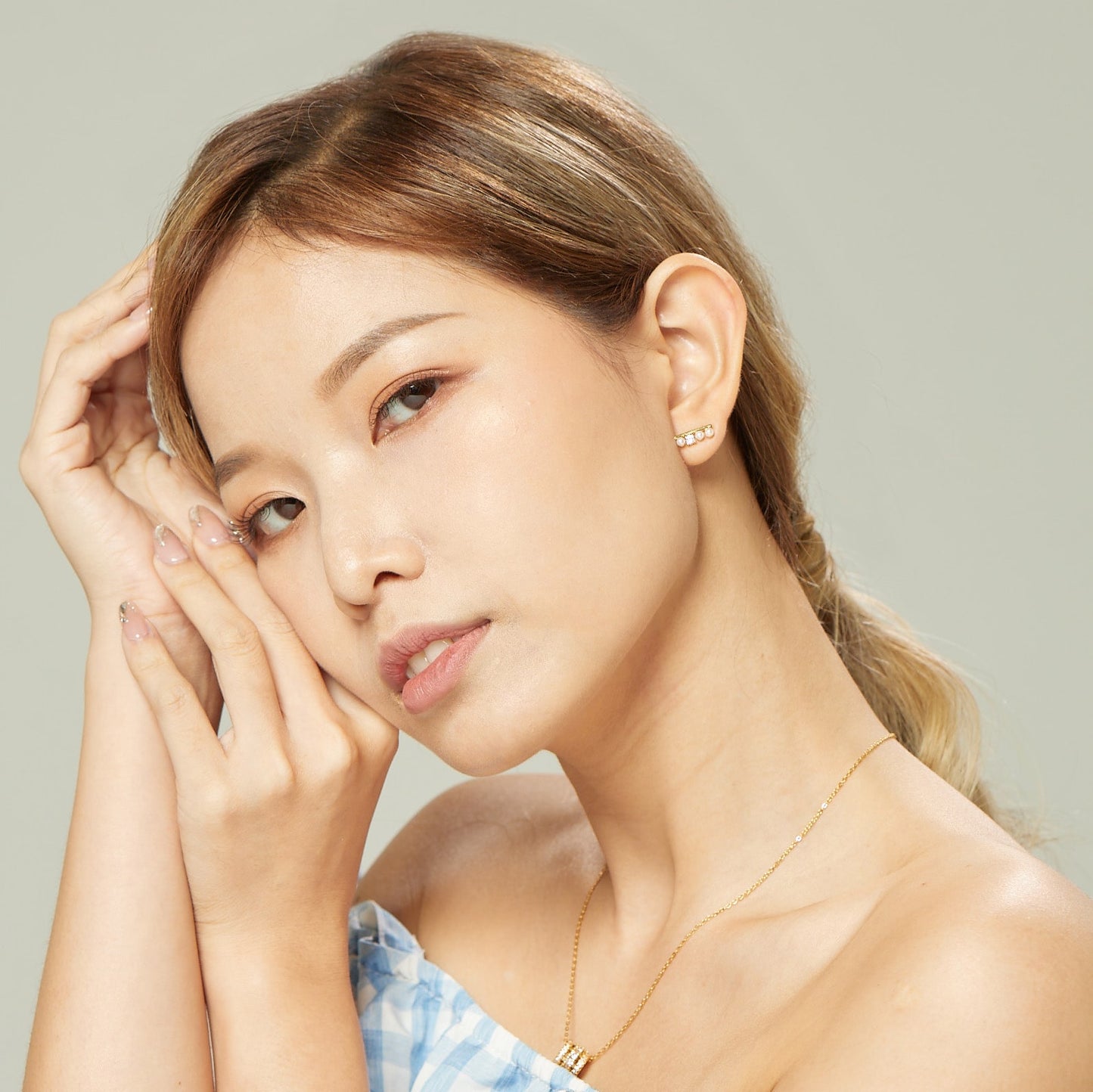 Pearl Bunch Gold Earrings