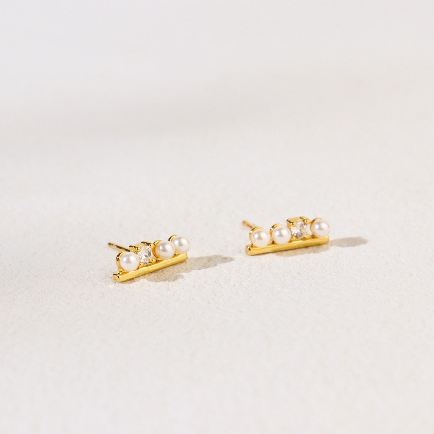 Pearl Bunch Gold Earrings