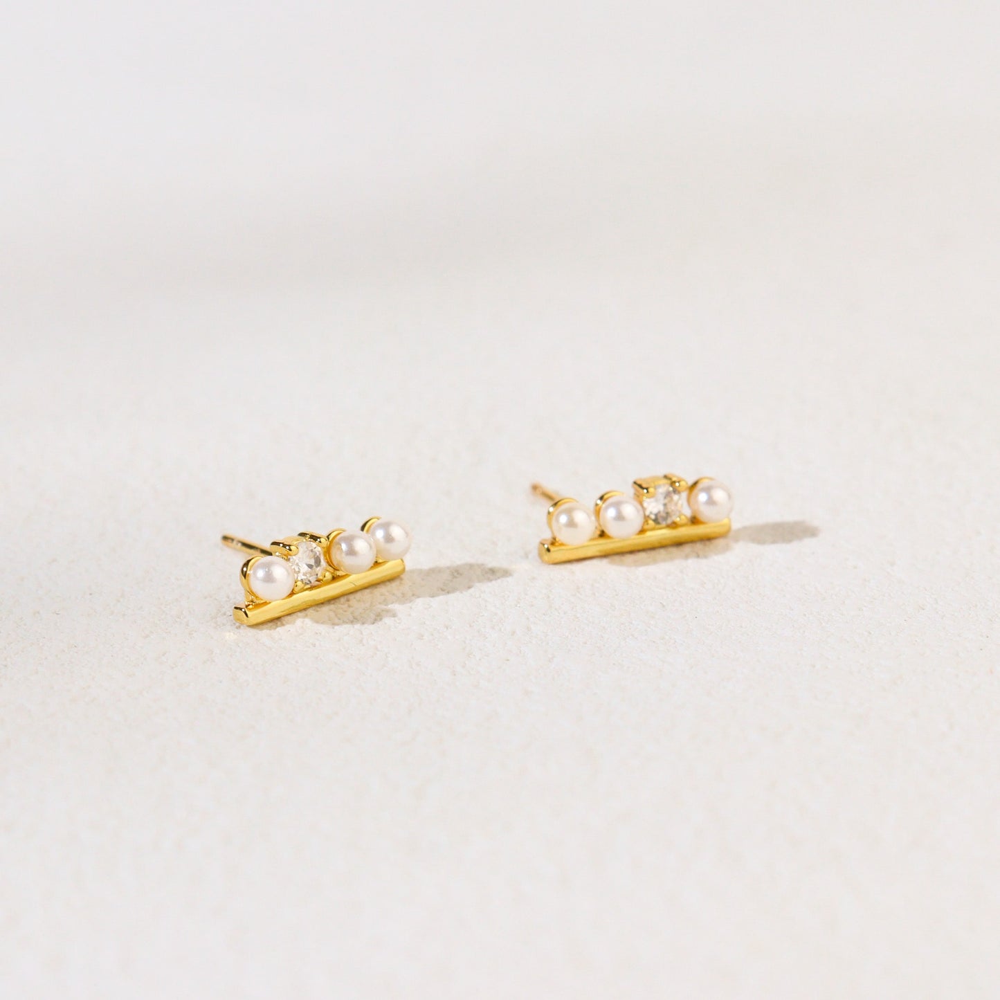 Pearl Bunch Gold Earrings