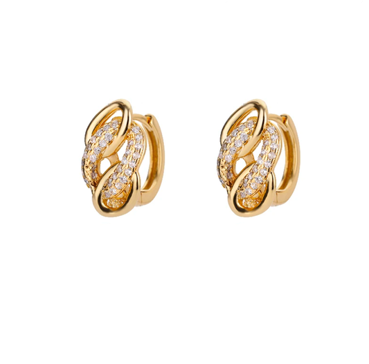 Pave O Huggie Earrings