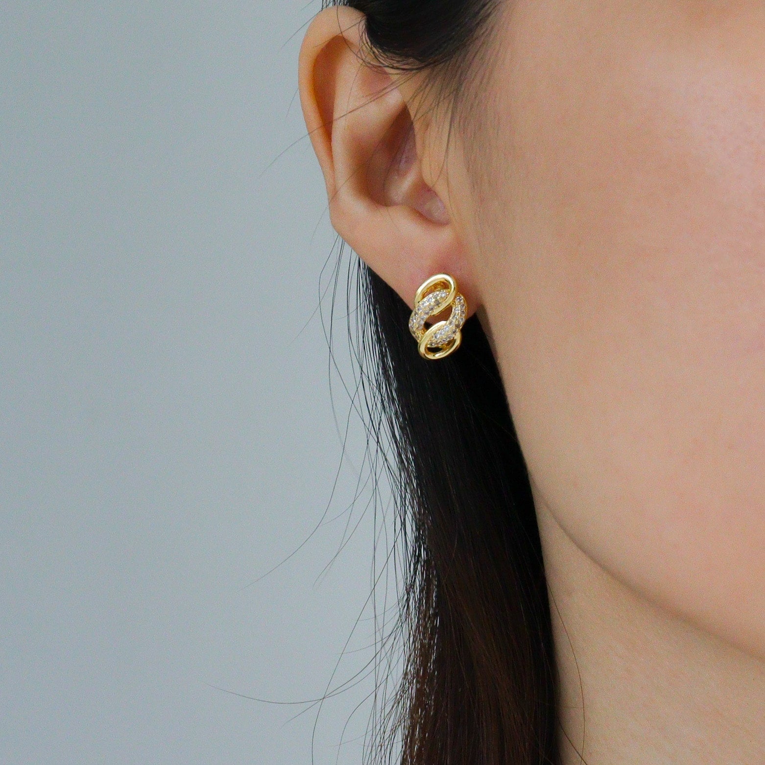 Pave O Huggie Earrings