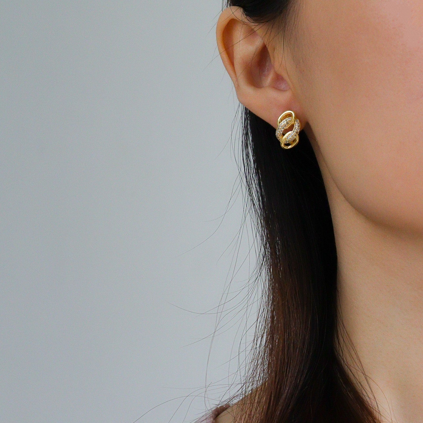 Pave O Huggie Earrings