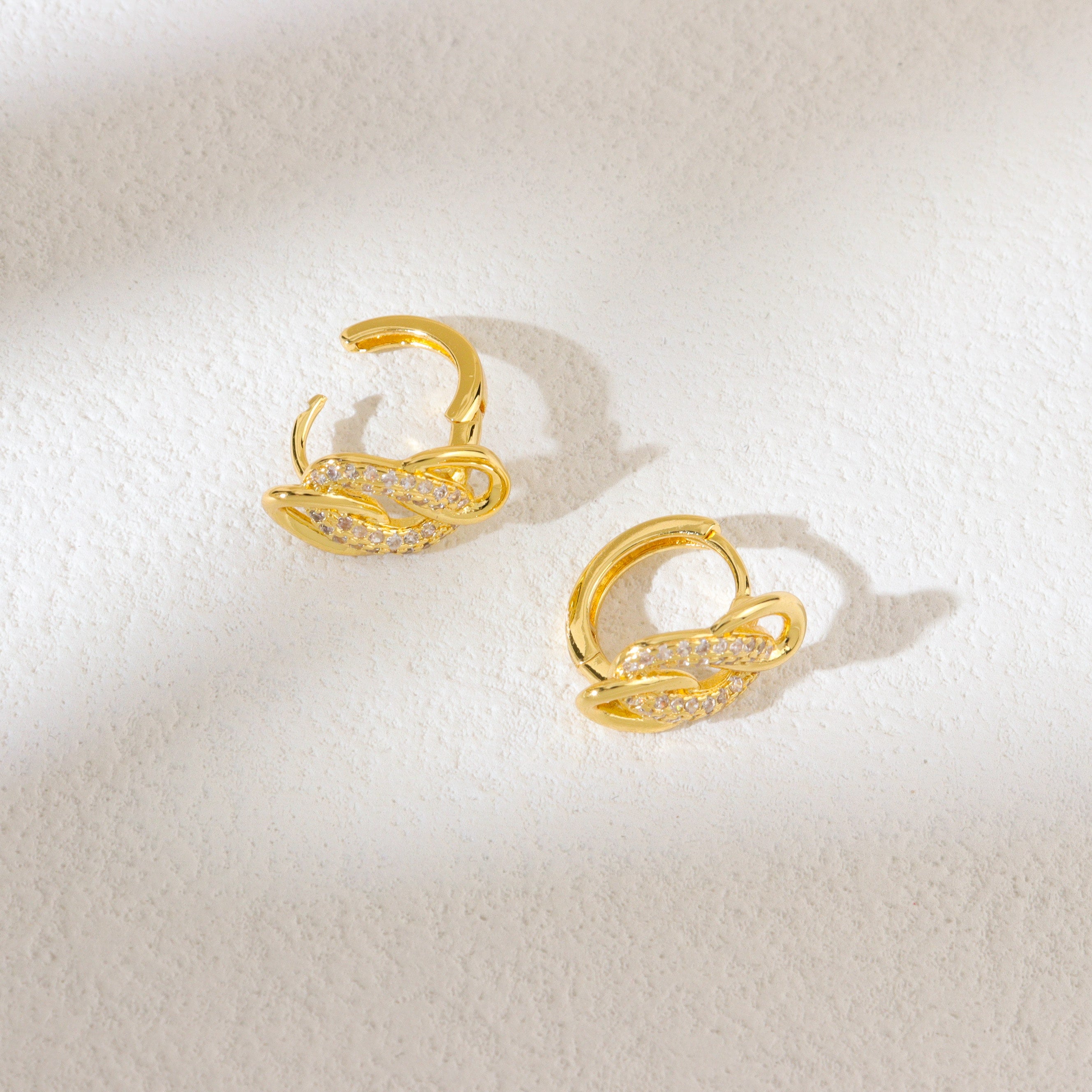 Pave O Huggie Earrings