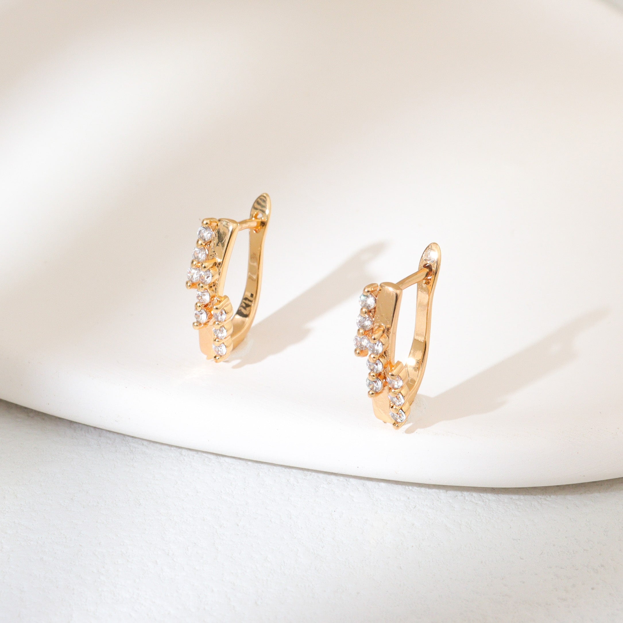 Calanthe Cubic Huggie Earrings