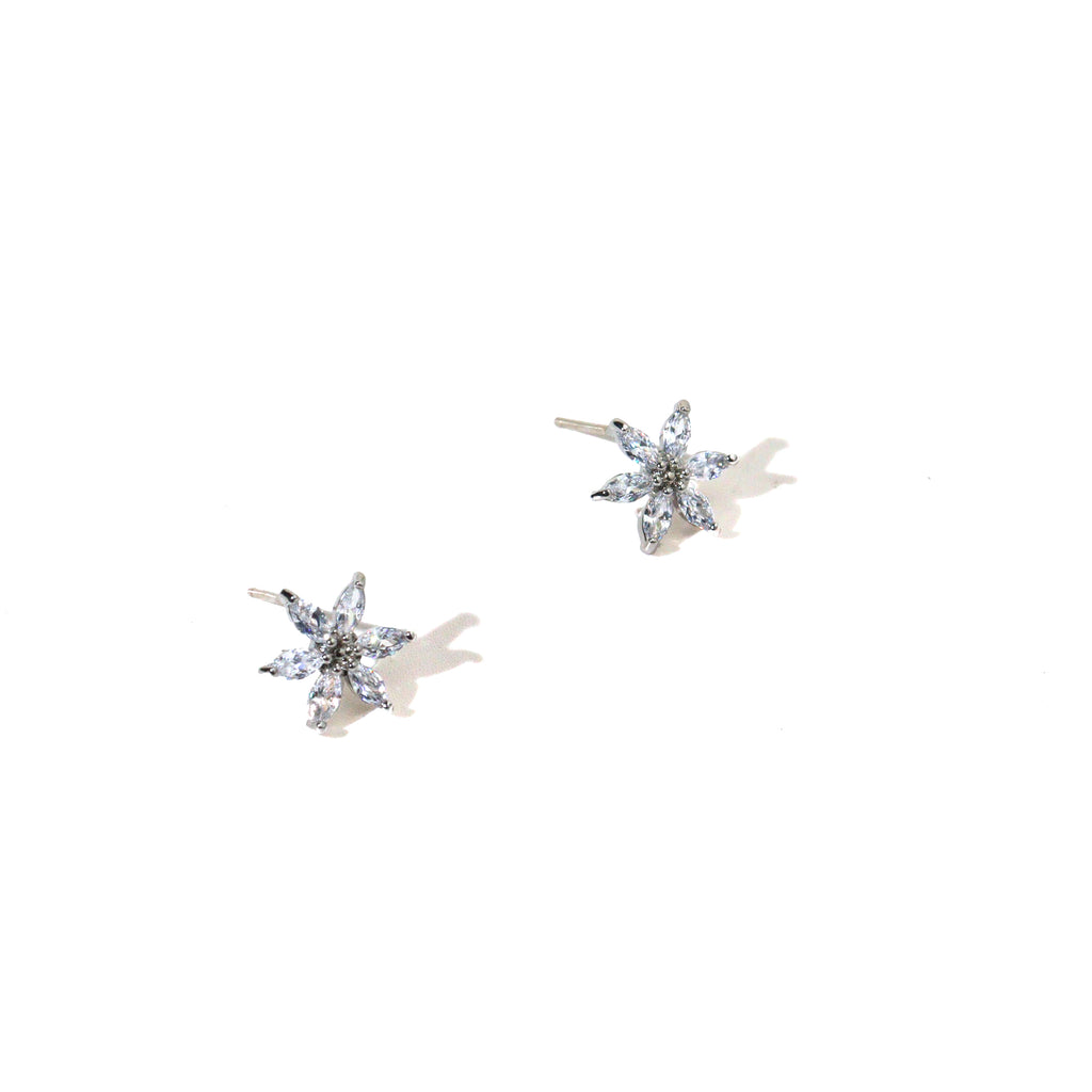 White Slender Earrings