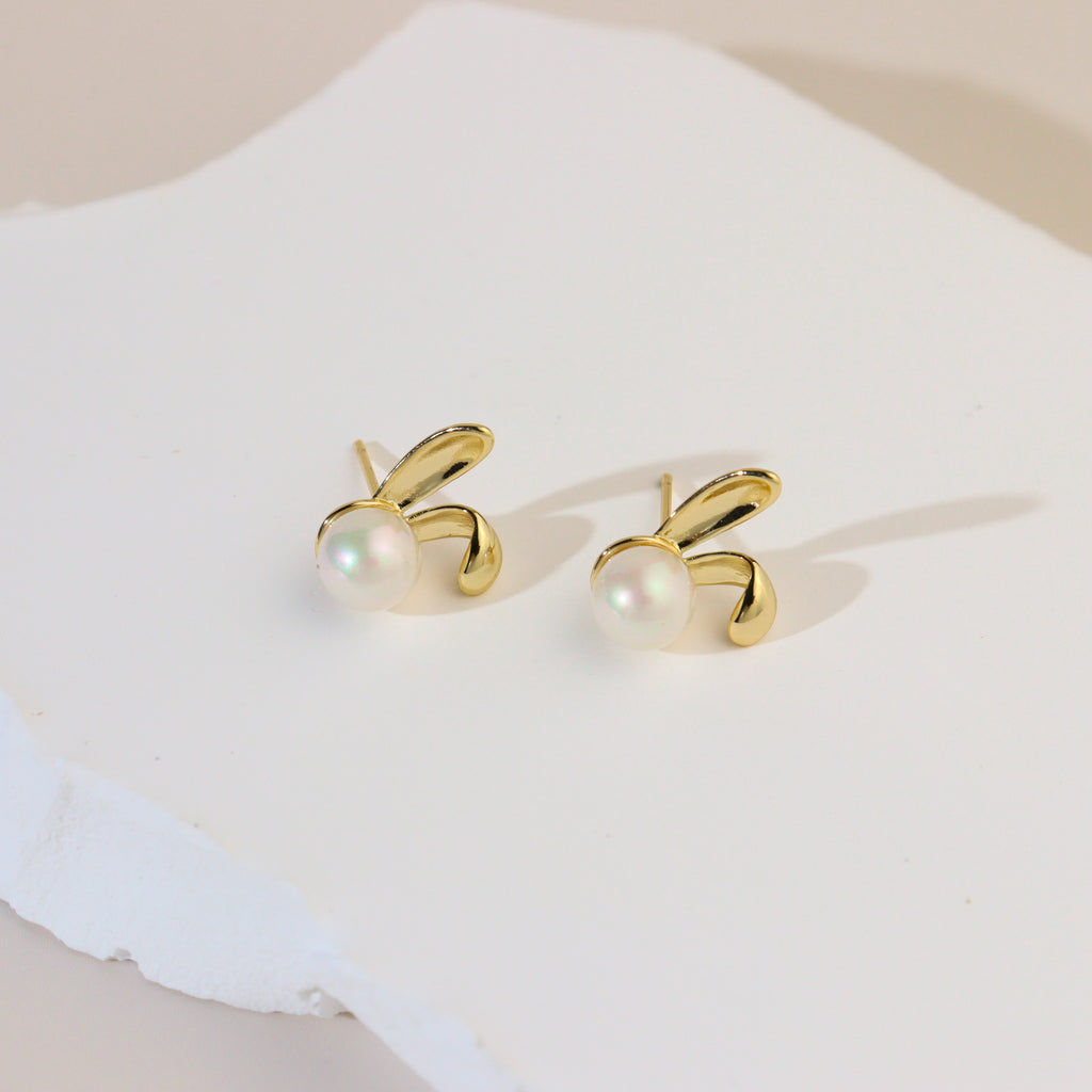 Bunny Pearl Stud Earrings
