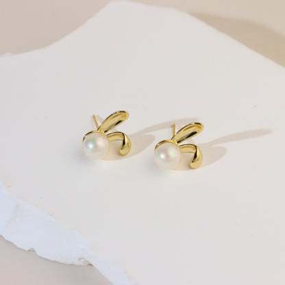 Bunny Pearl Stud Earrings