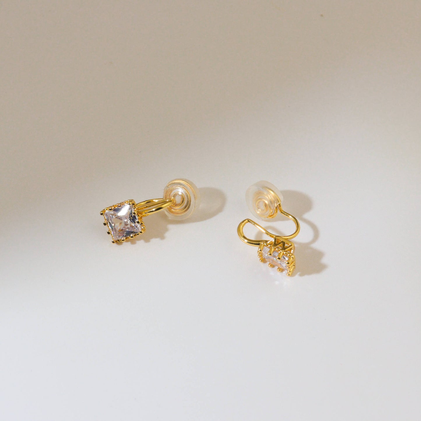 Bagete Cubic Clip On Earrings