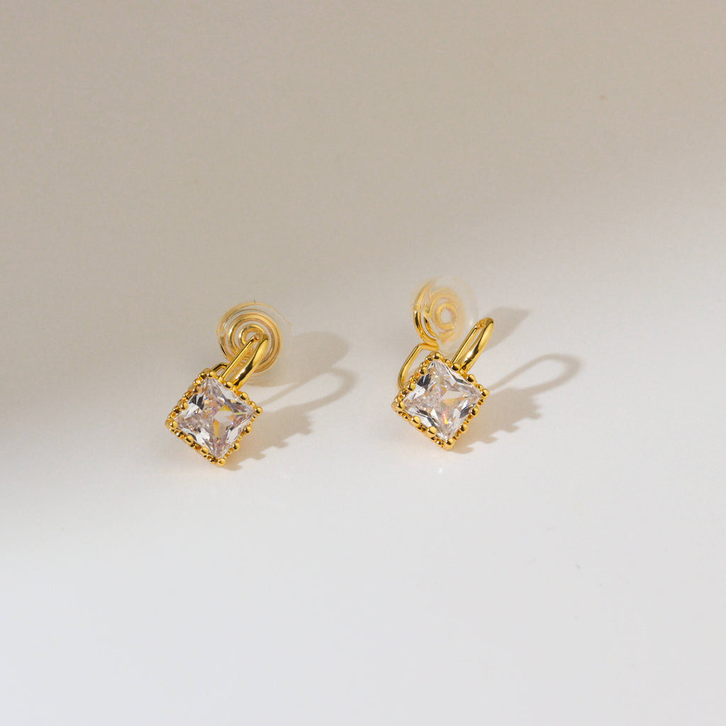 Bagete Cubic Clip On Earrings