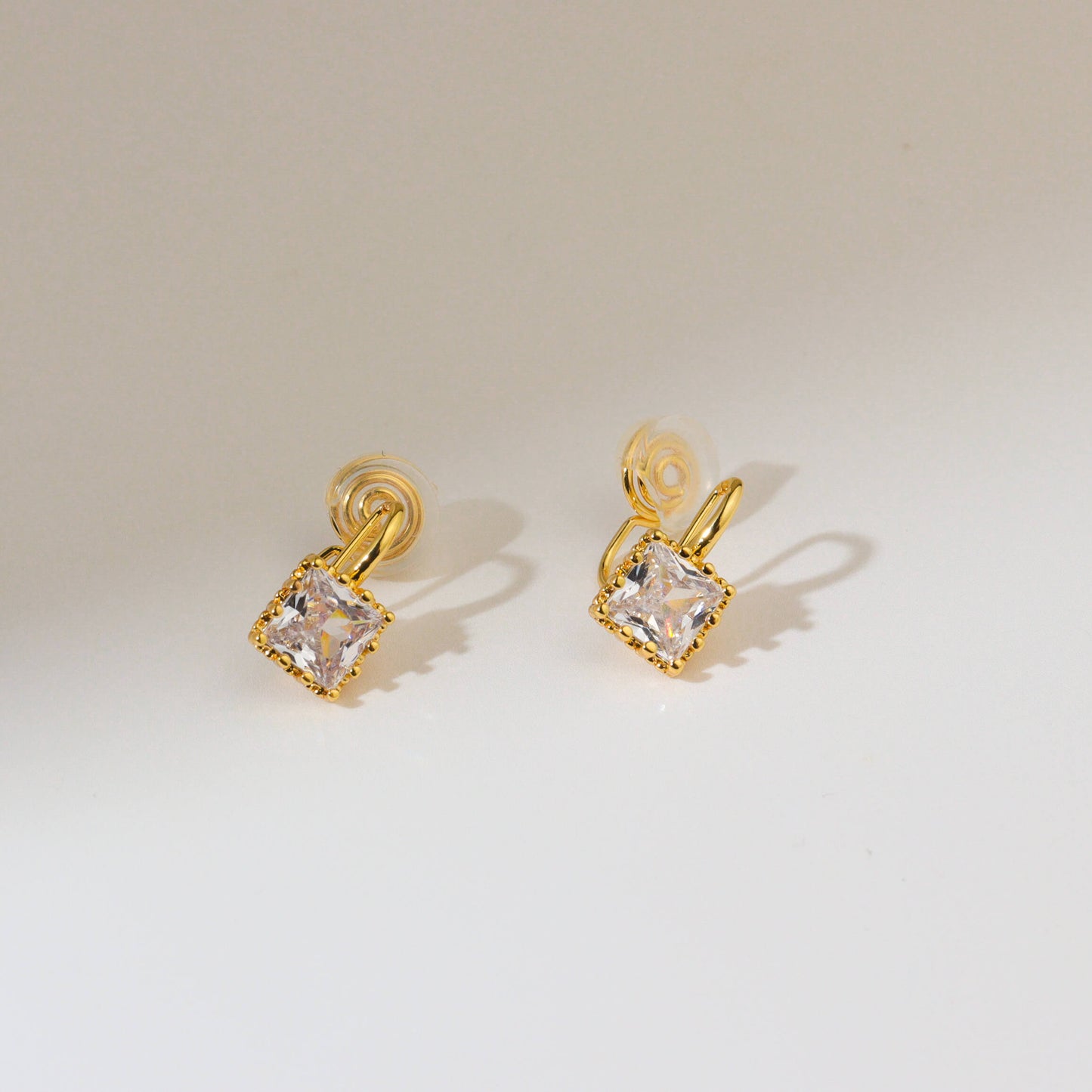 Bagete Cubic Clip On Earrings