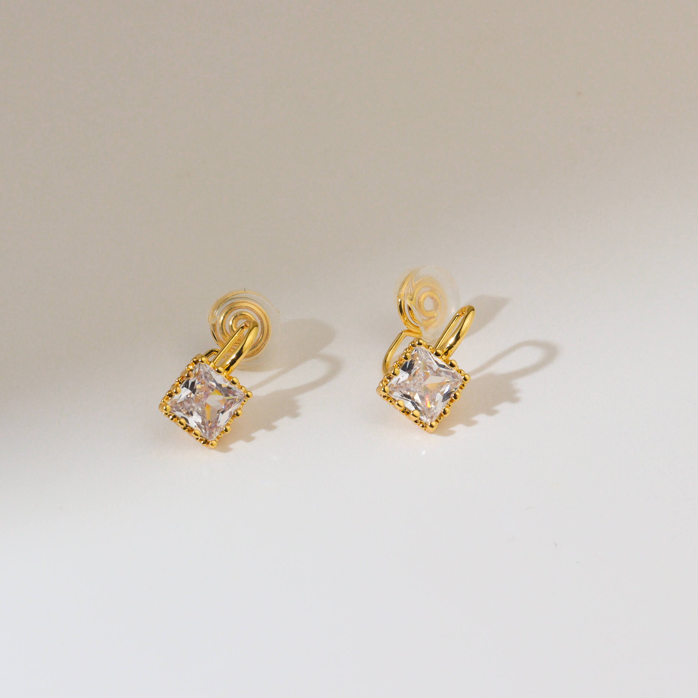 Bagete Cubic Clip On Earrings