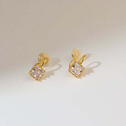 Bagete Cubic Clip On Earrings