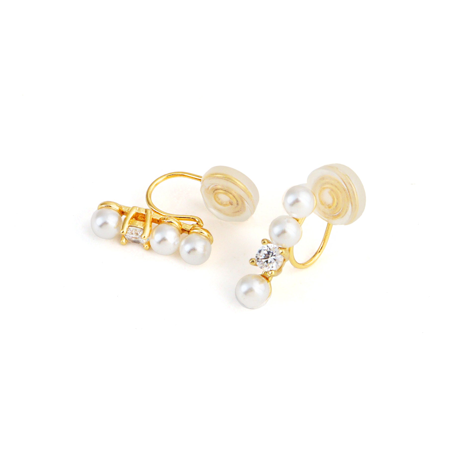 Bar of Pearls Clip On Earrings