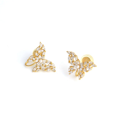 Papillon Gold Clip On Earrings