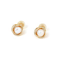 Twisted Cubic Pearl Clip On Earrings