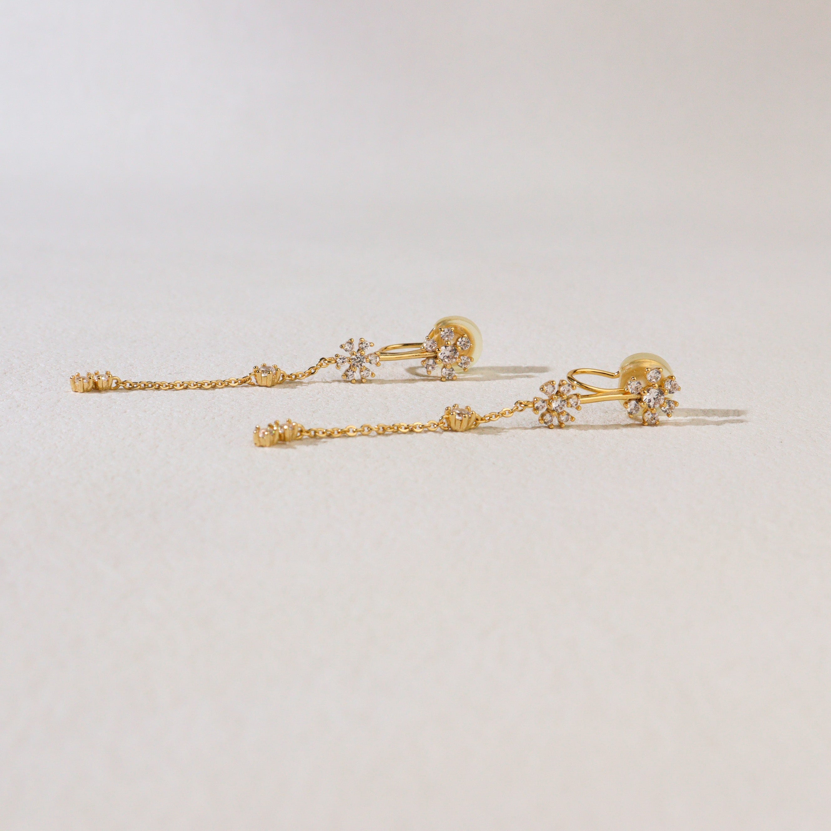Amarylli Cubic Drop Clip On Earrings