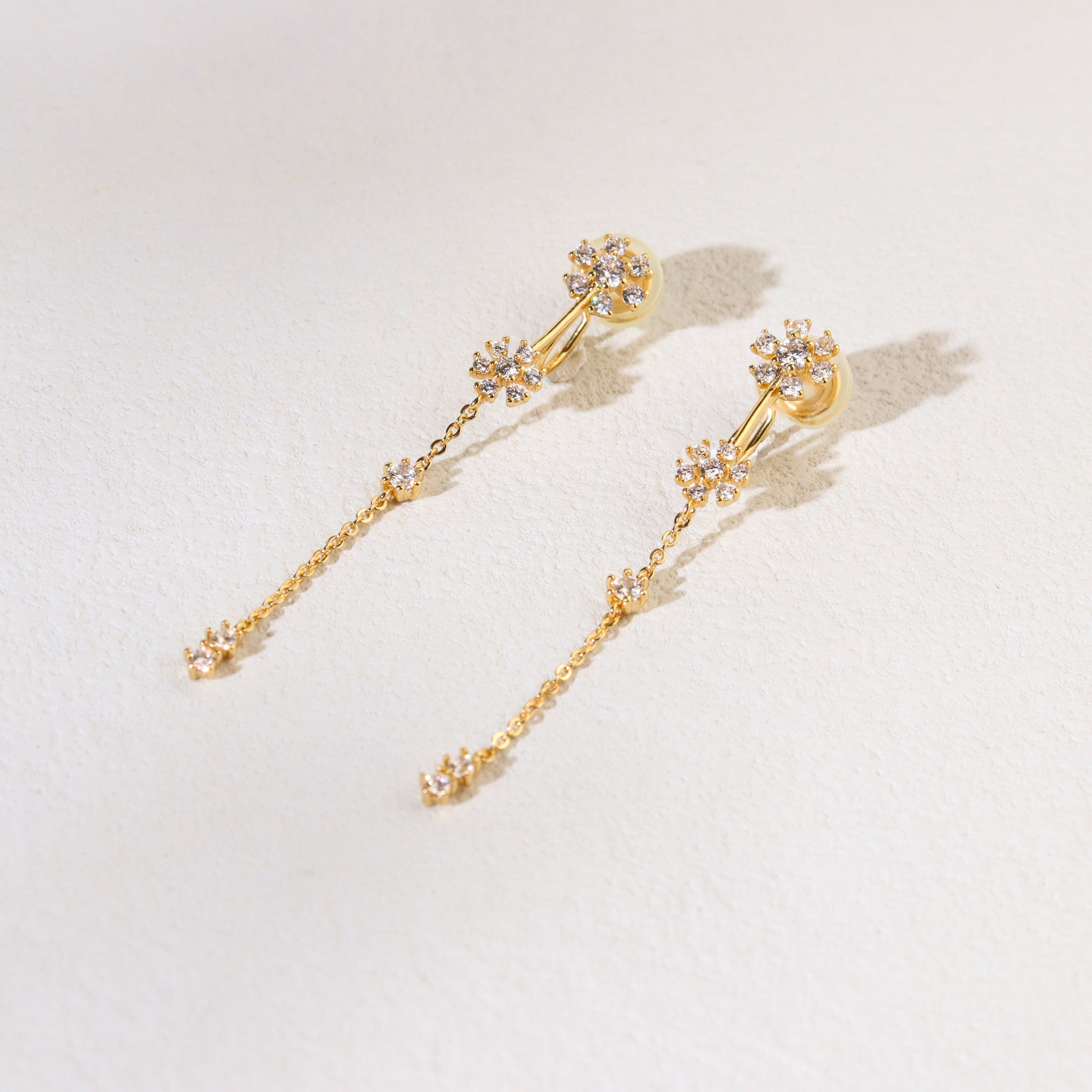 Amarylli Cubic Drop Clip On Earrings