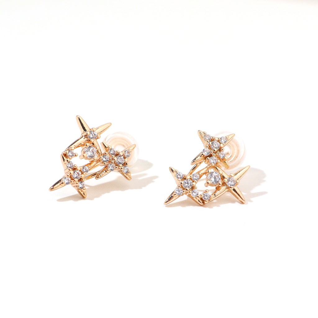 Tri-Star Clip on Earrings