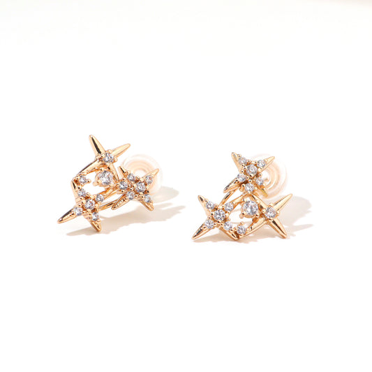 Tri-Star Clip on Earrings