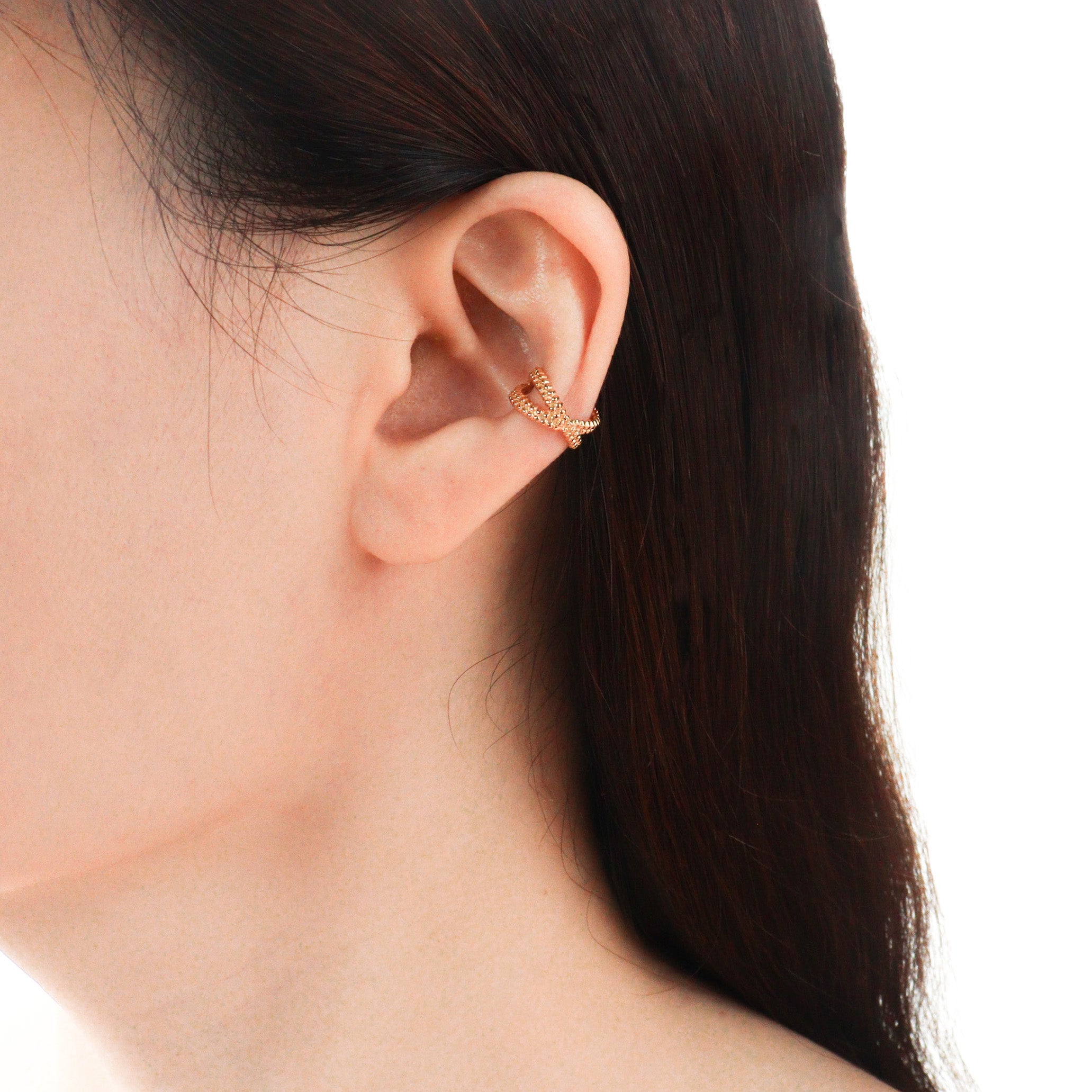 Gold Beaded Ear Cuff