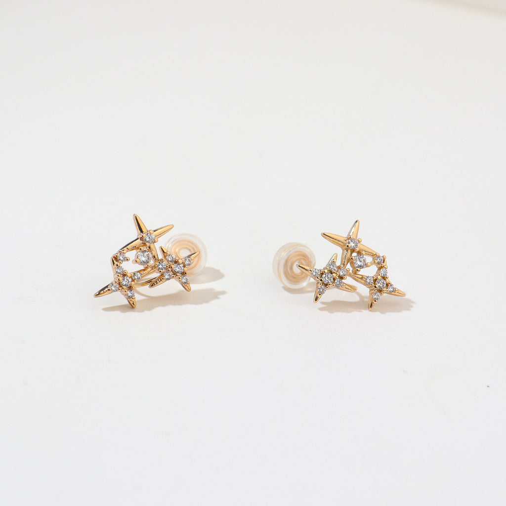 Tri-Star Clip on Earrings