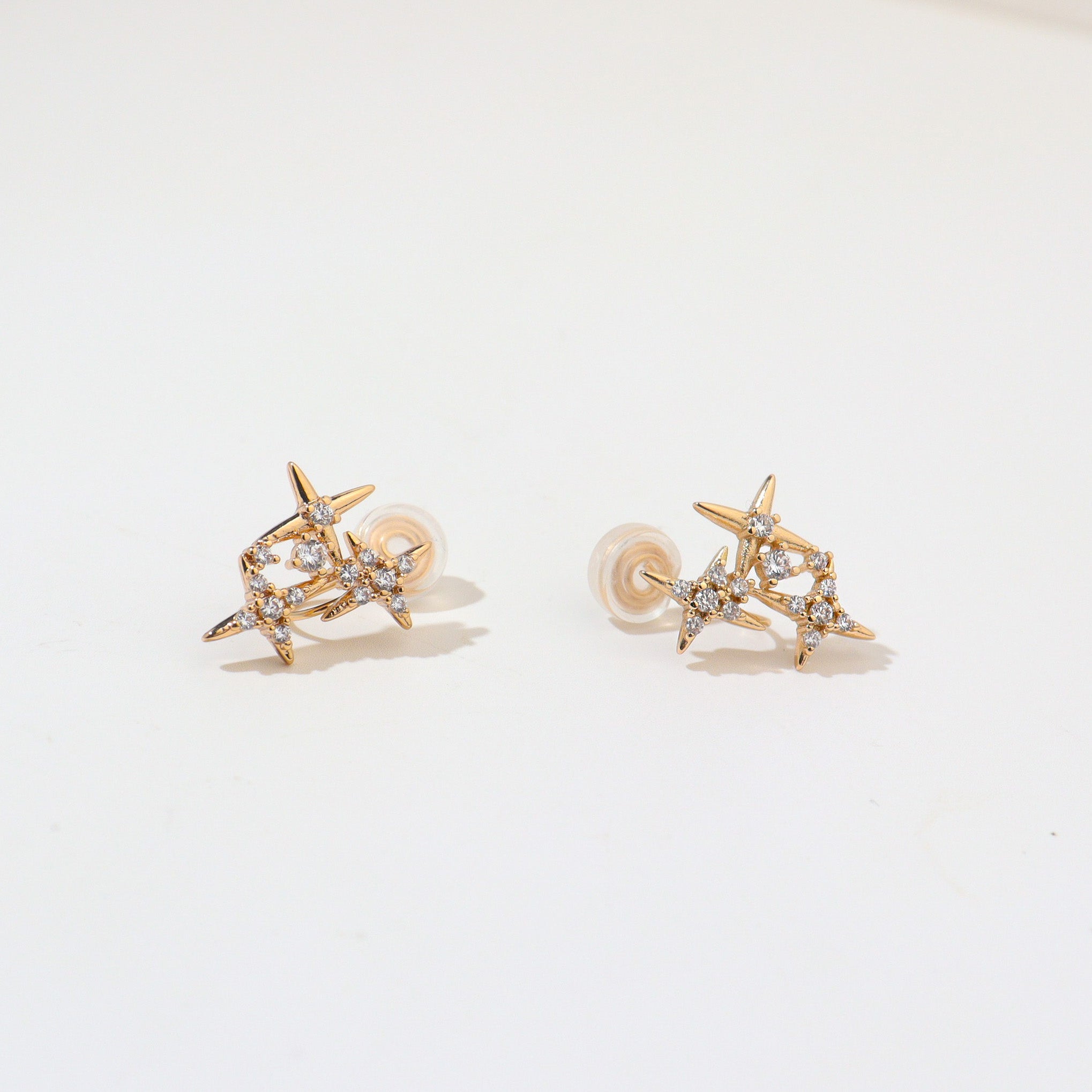 Tri-Star Clip on Earrings