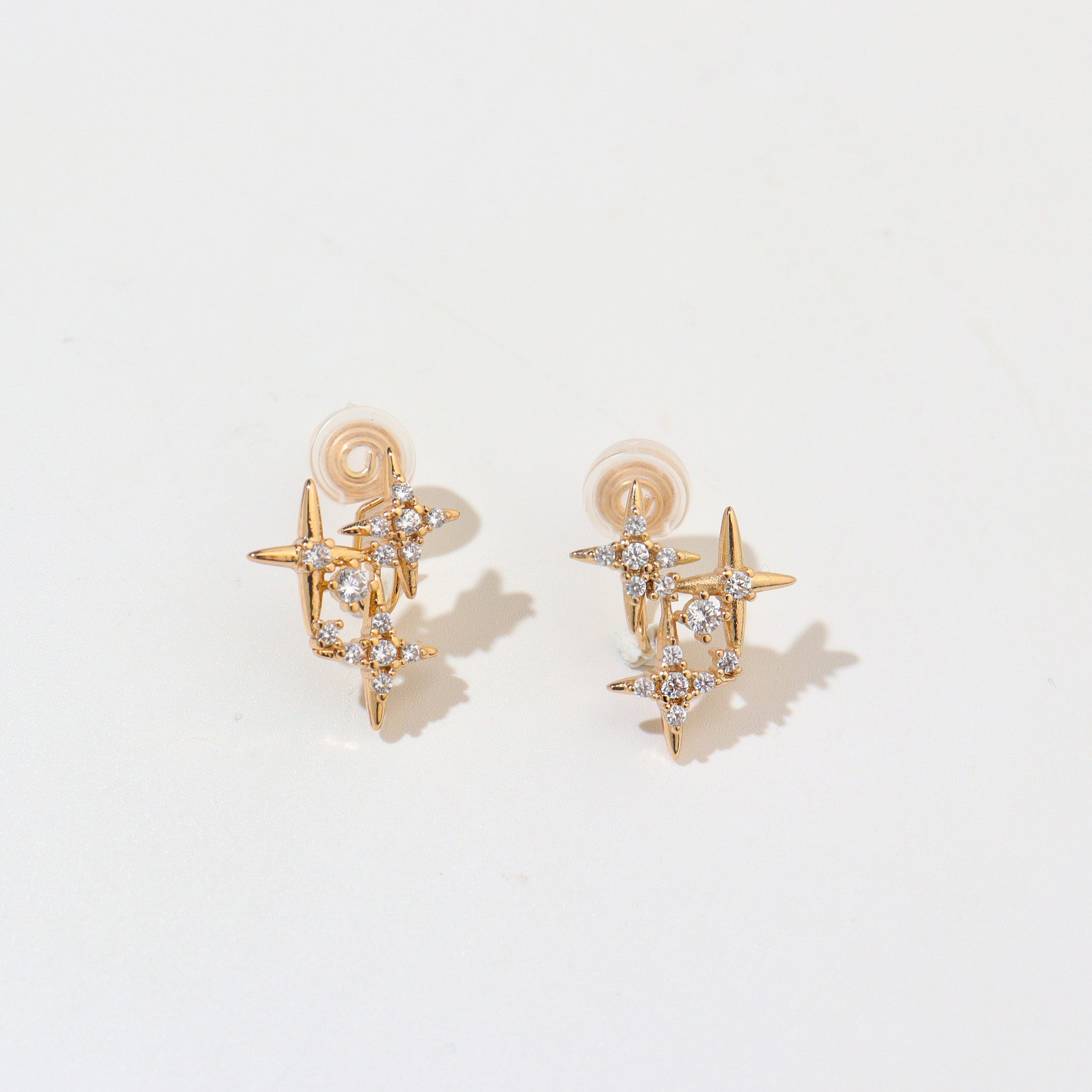 Tri-Star Clip on Earrings