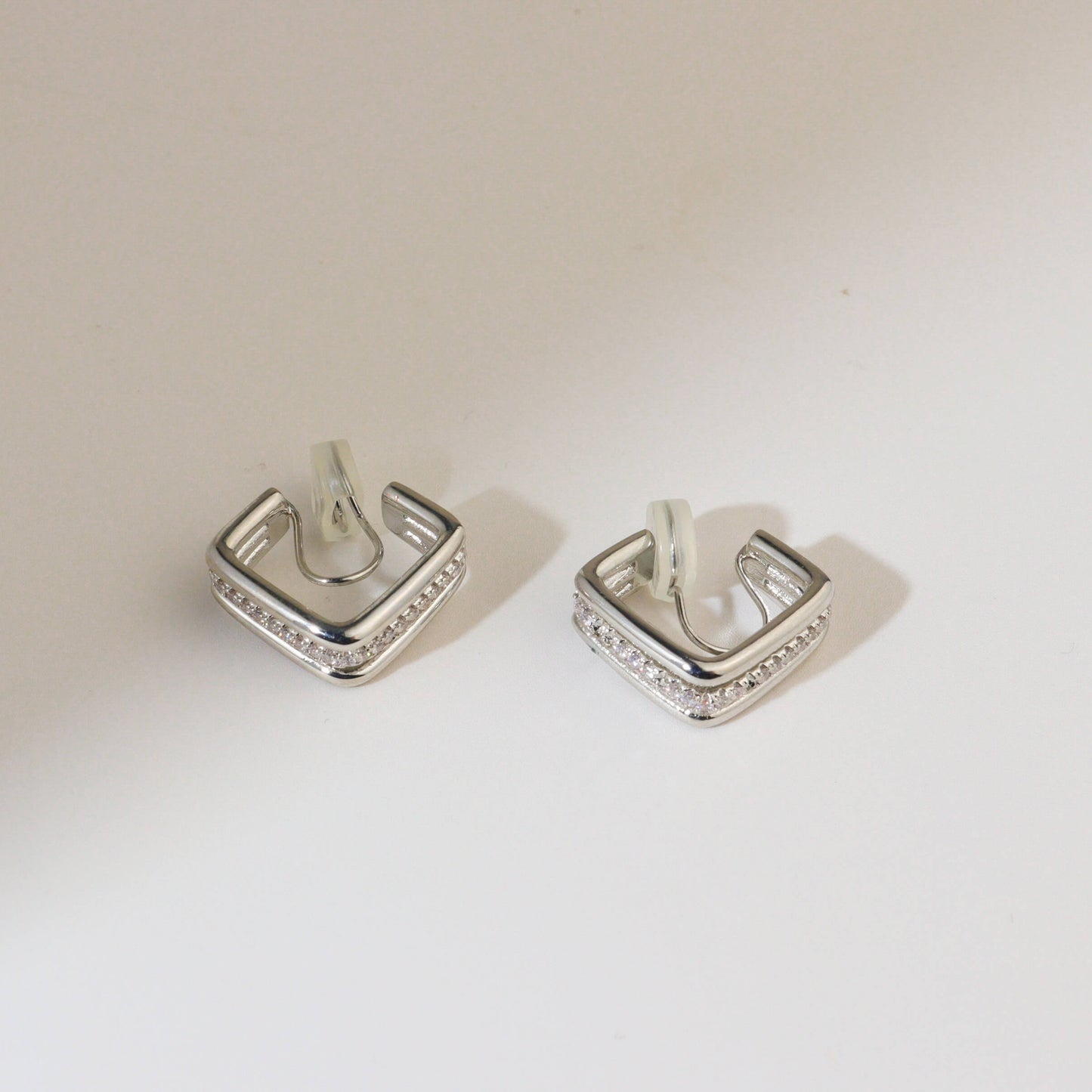 Diamond Edge Clip on Earrings