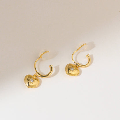 Aiko Heart Hoop Clip On Earrings