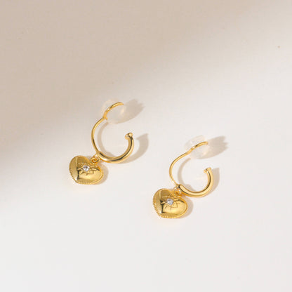 Aiko Heart Hoop Clip On Earrings