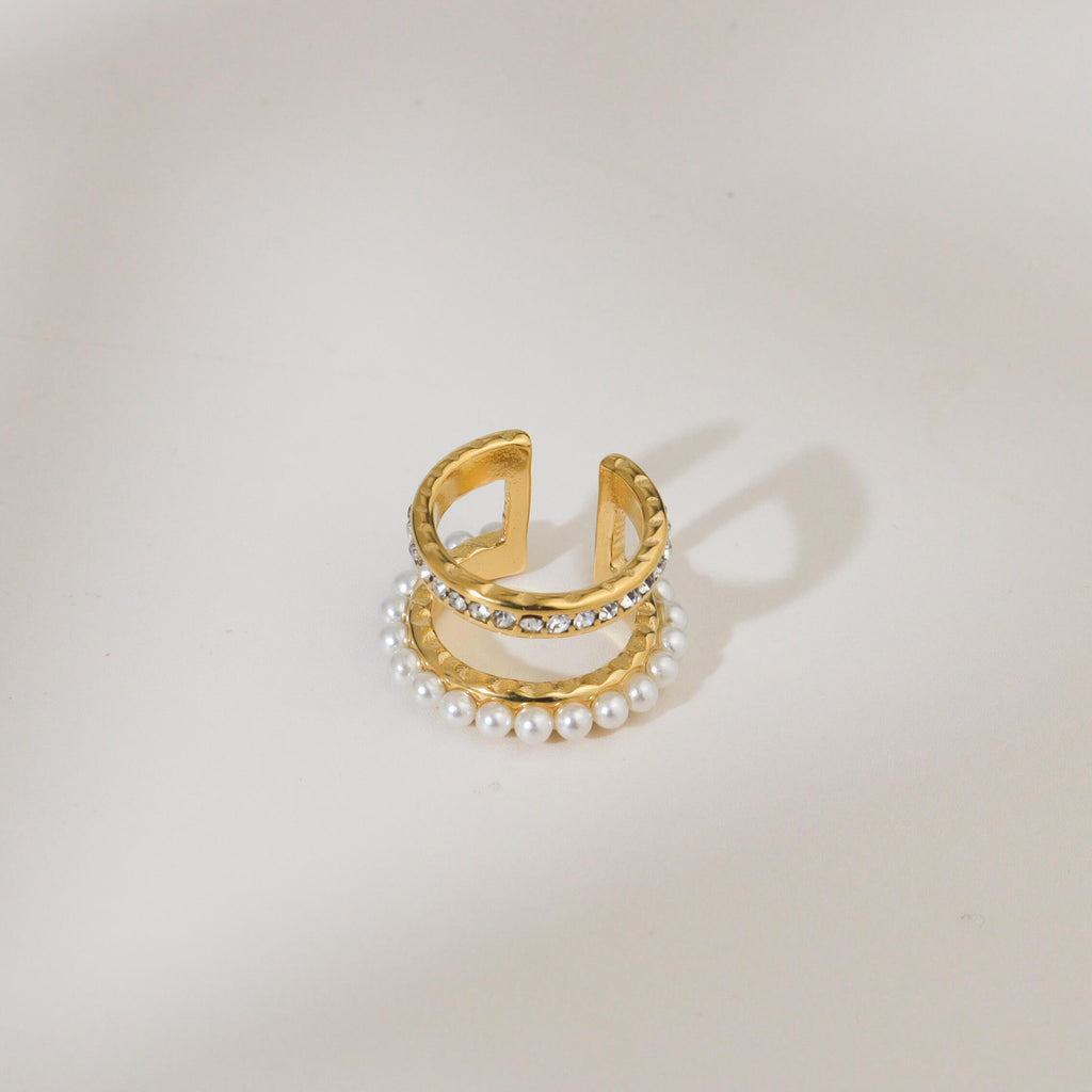 Pillars Pearl Gold Ear Cuff