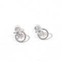 Floral Ring Silver Clip on Earrings