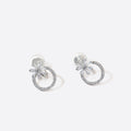 Floral Ring Silver Clip on Earrings