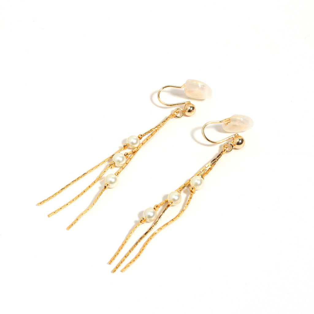 Pearly Drop Clip On Earrings