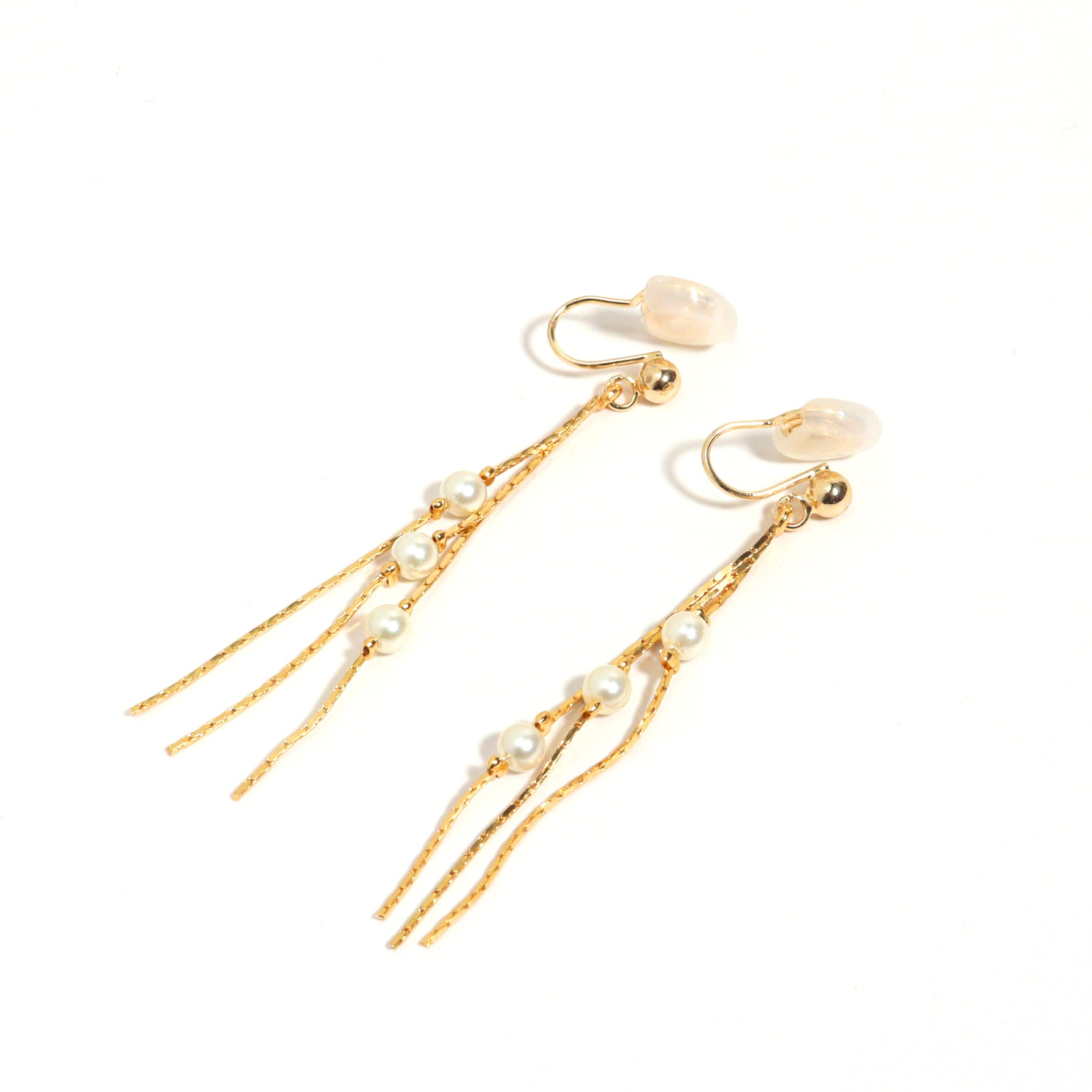 Pearly Drop Clip On Earrings