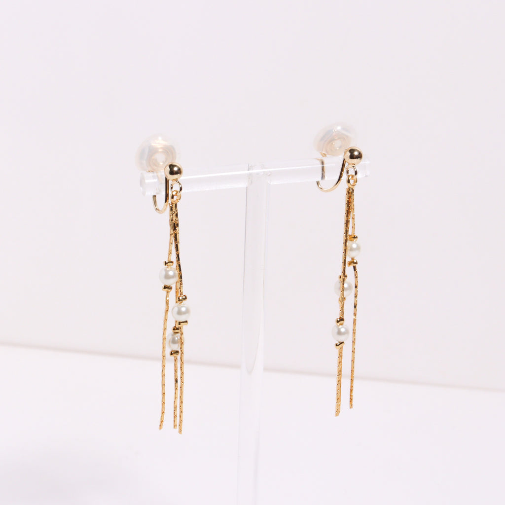 Pearly Drop Clip On Earrings
