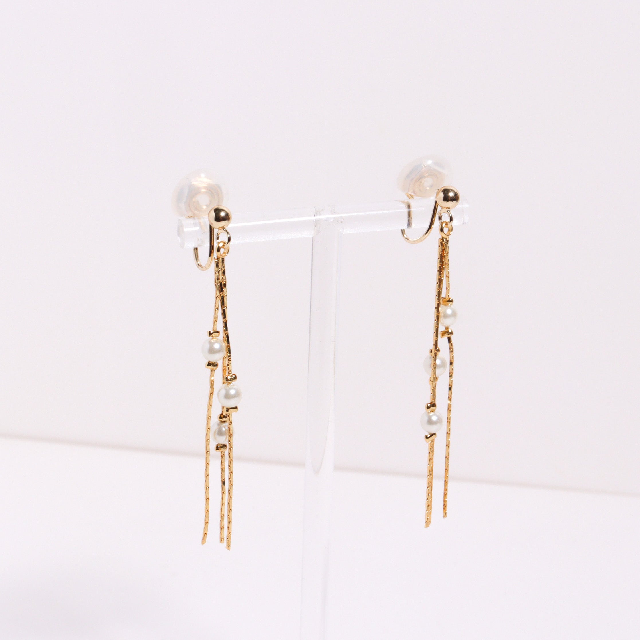 Pearly Drop Clip On Earrings