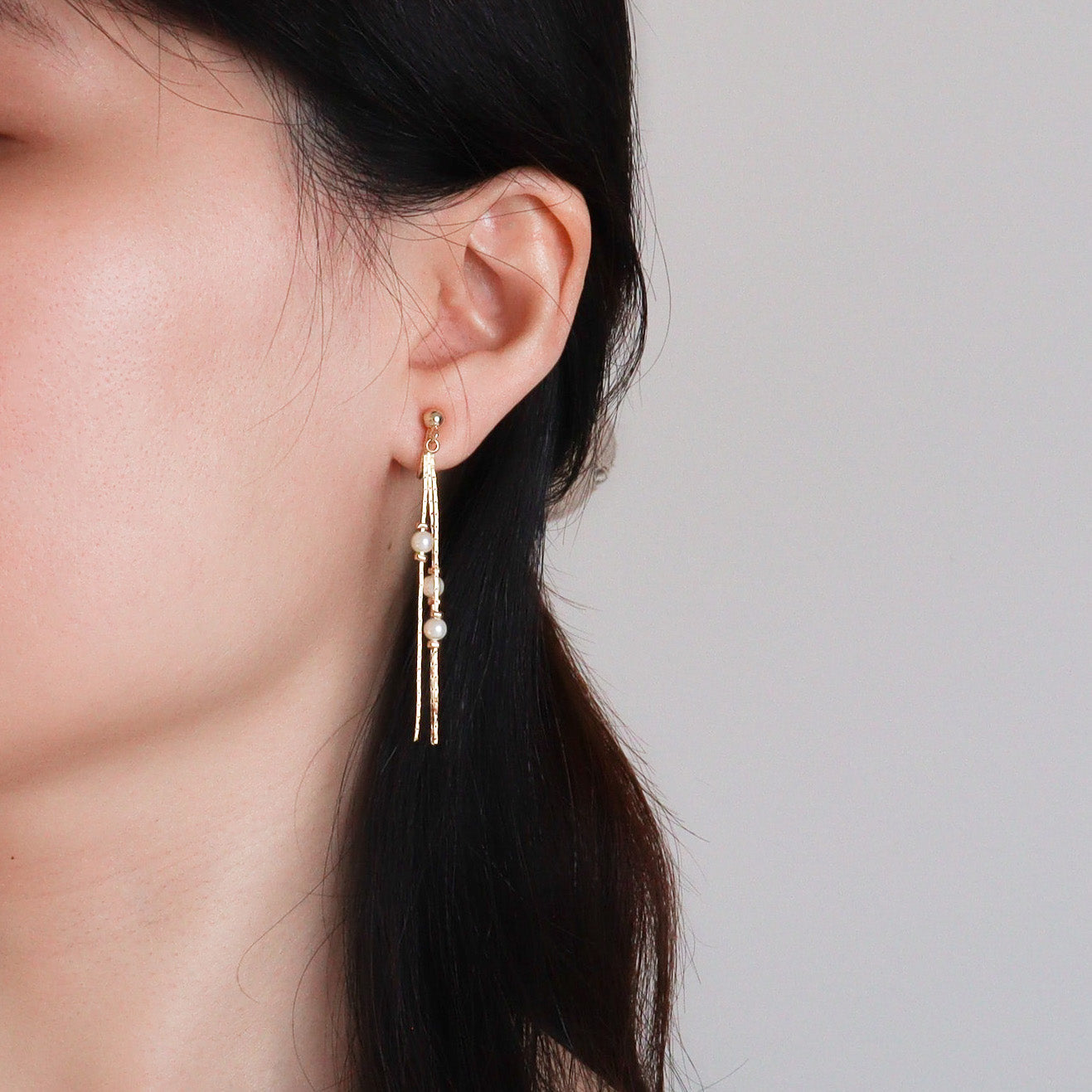 Pearly Drop Clip On Earrings