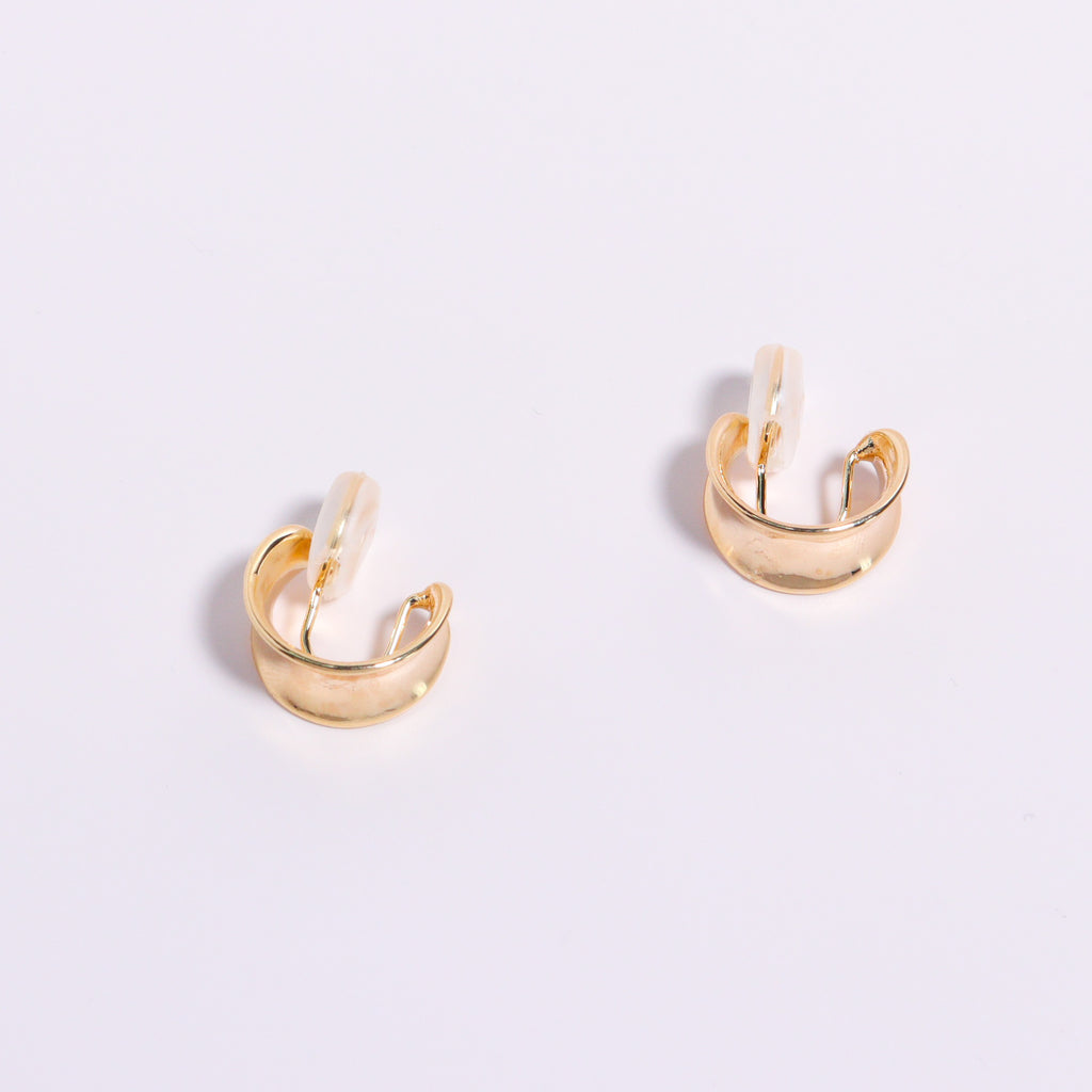 Gold C-Hoop Clip On Earrings