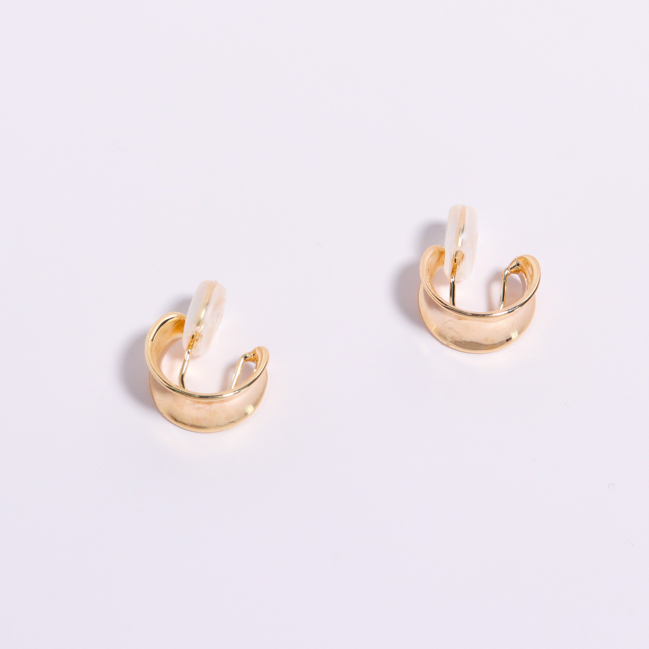 Gold C-Hoop Clip On Earrings
