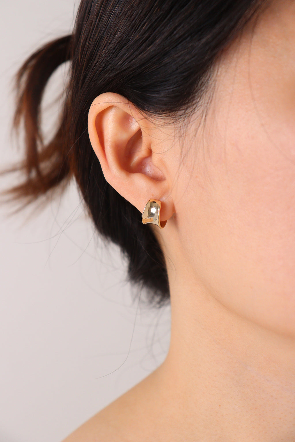 Gold C-Hoop Clip On Earrings
