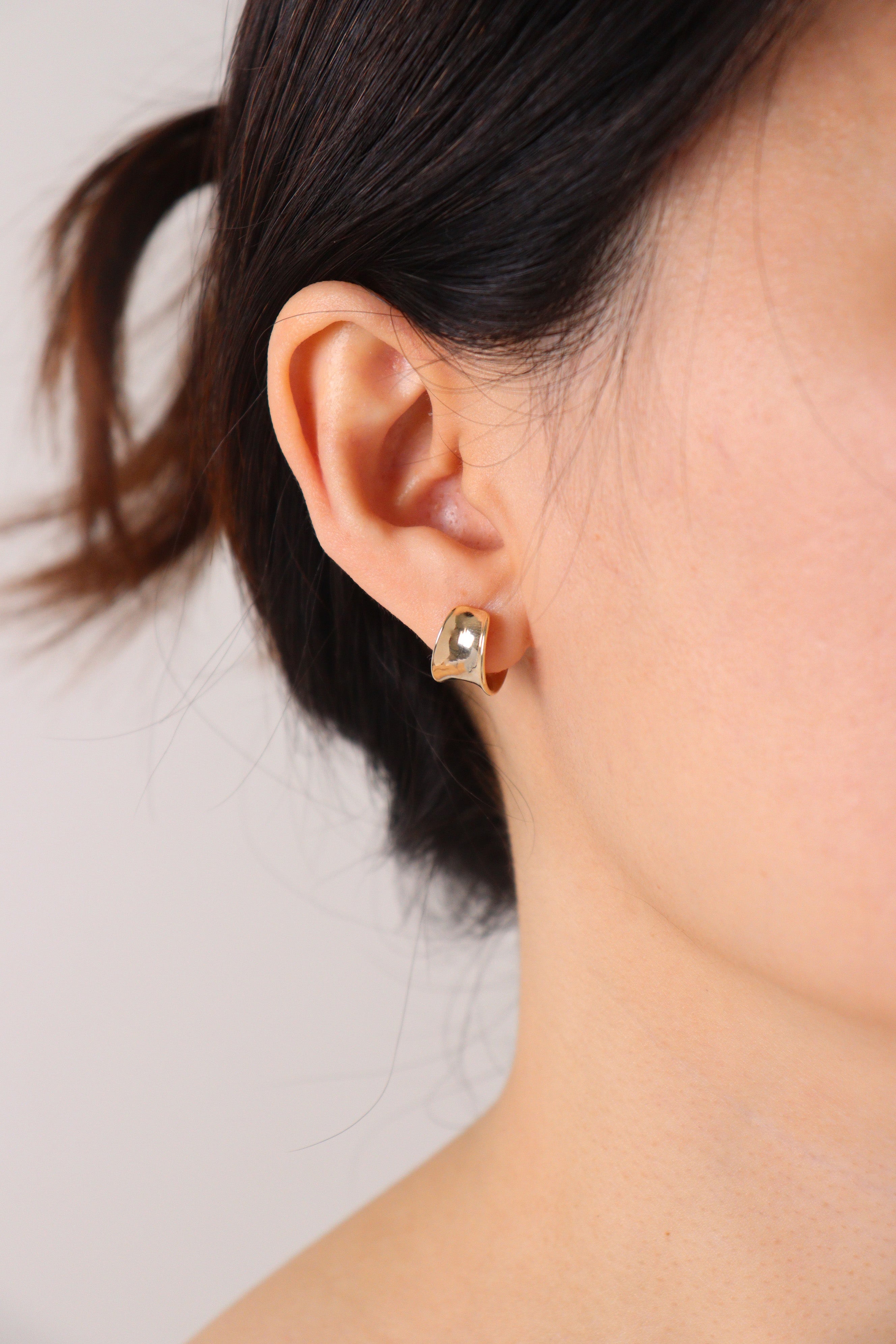 Gold C-Hoop Clip On Earrings