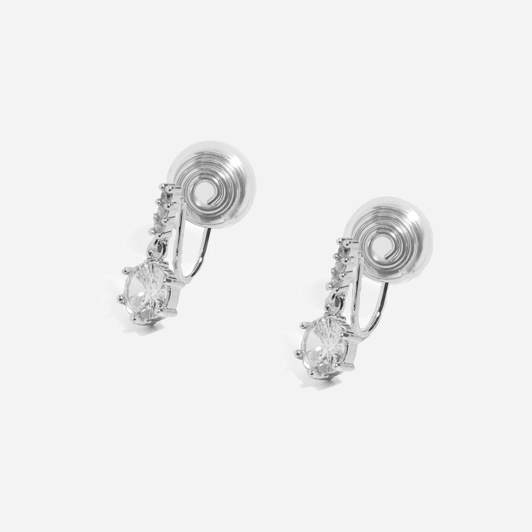 Petit Solitaire Clip On Earrings