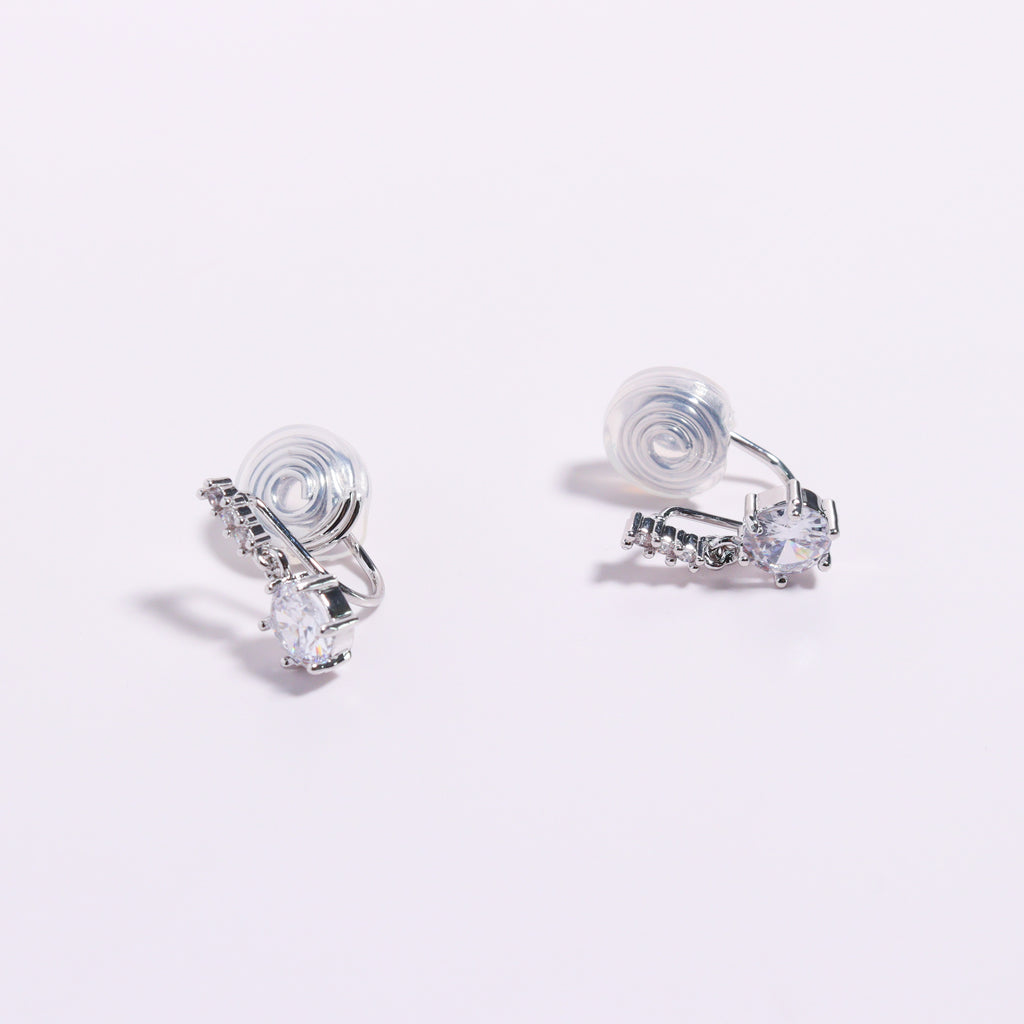 Petit Solitaire Clip On Earrings
