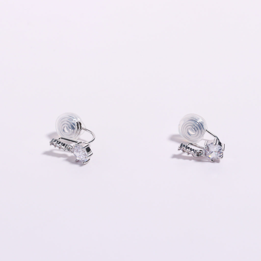 Petit Solitaire Clip On Earrings