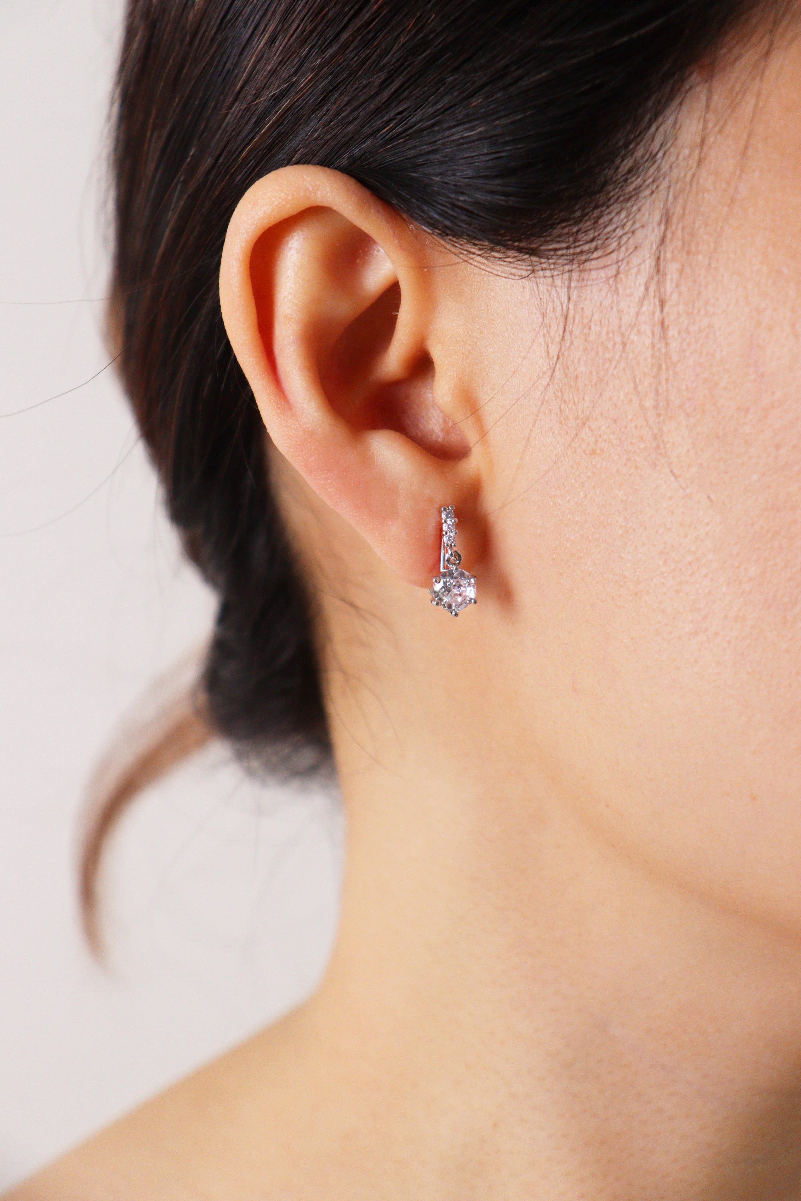 Petit Solitaire Clip On Earrings